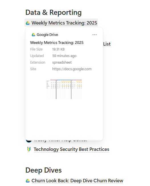 Google Sheet embedded in Notion