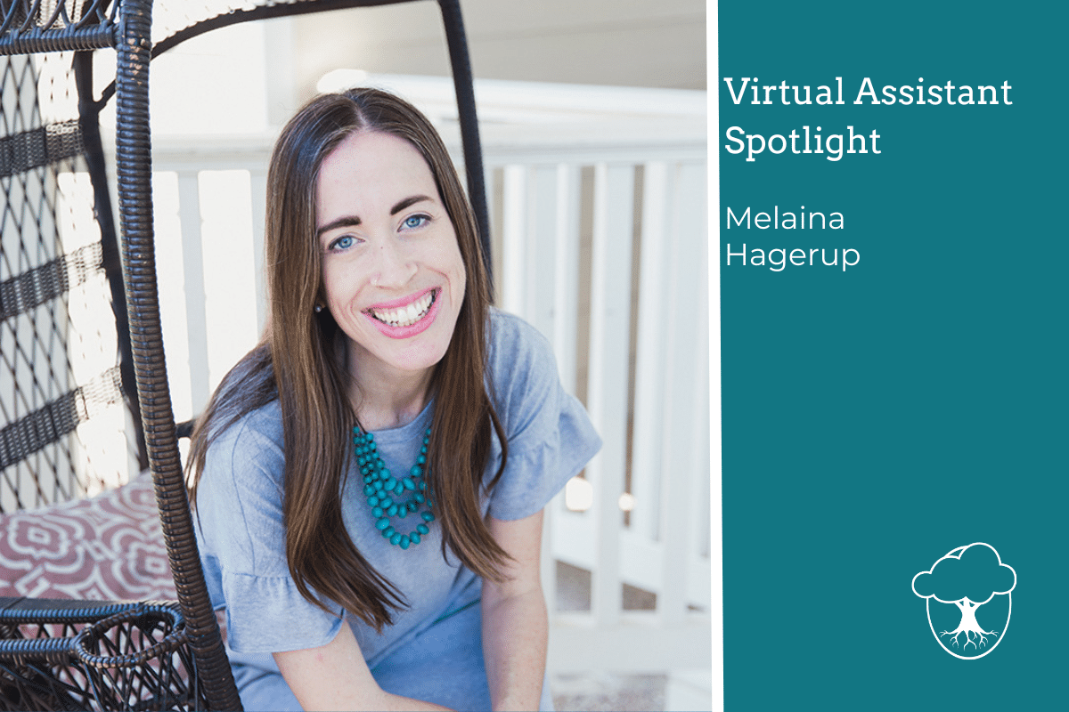 picture of woman sitting in porch swing, human virtual assistant Melaina Hagerup
